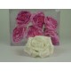 6 grosses roses ouvertes paillettés